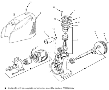 Pump Parts Diagram and Parts List for FP000200AV  Campbell Hausfeld Compressor